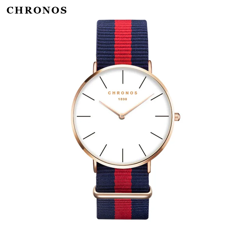 CHRONOS 1898 Men Women Watches Top Brand Luxury Watch Nylon Strap Rose Gold Watches Clock Saat Relojes Hombre 2017 Montre Femme CHRONOS 1898 Men Women Watches Top Brand Luxury Watch Nylon Strap Rose Gold Watches Clock Saat Relojes Hombre 2017 Montre Femme