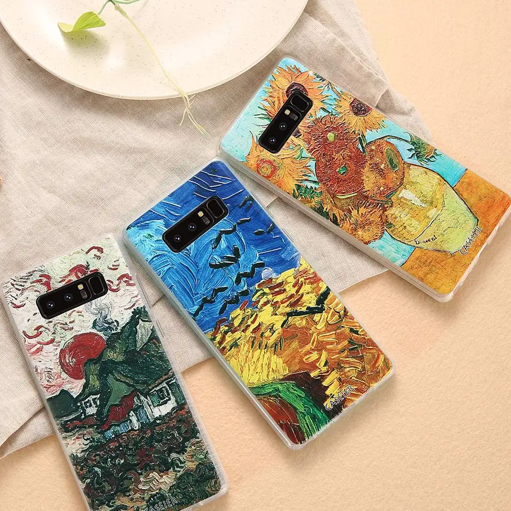 Caseier Van Gogh чехол для телефона Samsung S8 Plus Note 8 подсолнуха Galaxy S6 S7 Edge оболочка Сумка Funda |