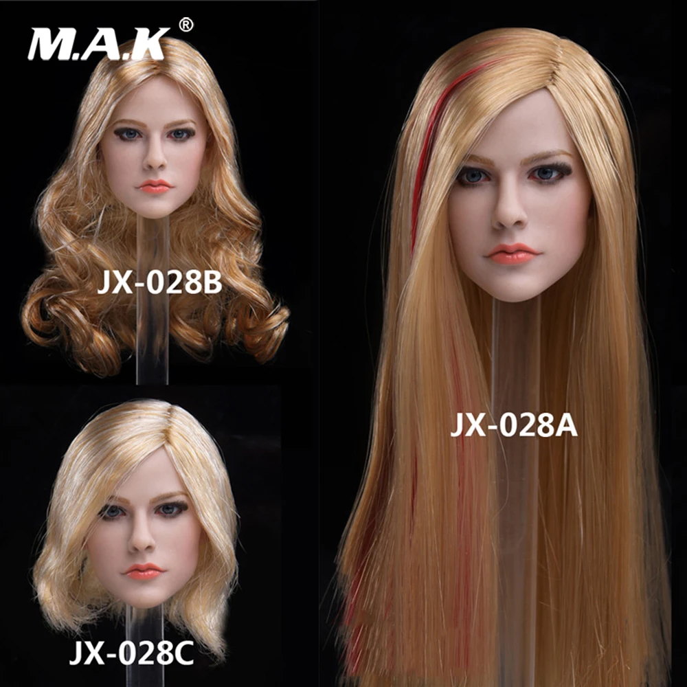 1/6 JX 028A/B/C женский манекен головы резные певицы Аврил бледной кожей лепить модель
