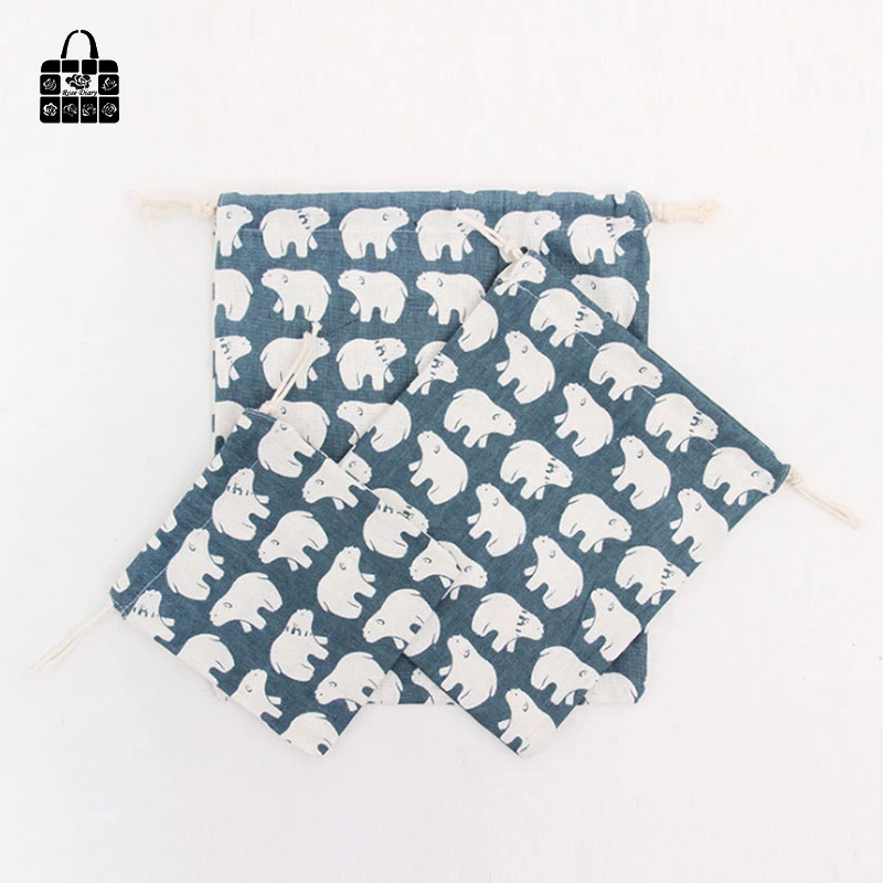 1pcs Polar bear 100% cotton bag Travel Accessories Clothes underwear shoes kids toy Storage Pouch Luggage Packing Organizers bag 1pcs Polar bear 100% cotton bag Travel Accessories Clothes underwear shoes kids toy Storage Pouch Luggage Packing Organizers bag