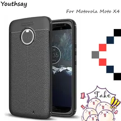 Для Капа Motorola Moto X4 чехол тонкий гибридный Супер броня текстуру кожи Кисть мягкая ТПУ силиконовый чехол для мото X4 телефон сумка