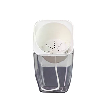 

BESTOYARD Double Deck Planter Transparent Indoor Garden Stylish Self-watering Planter Foolproof Square Pots