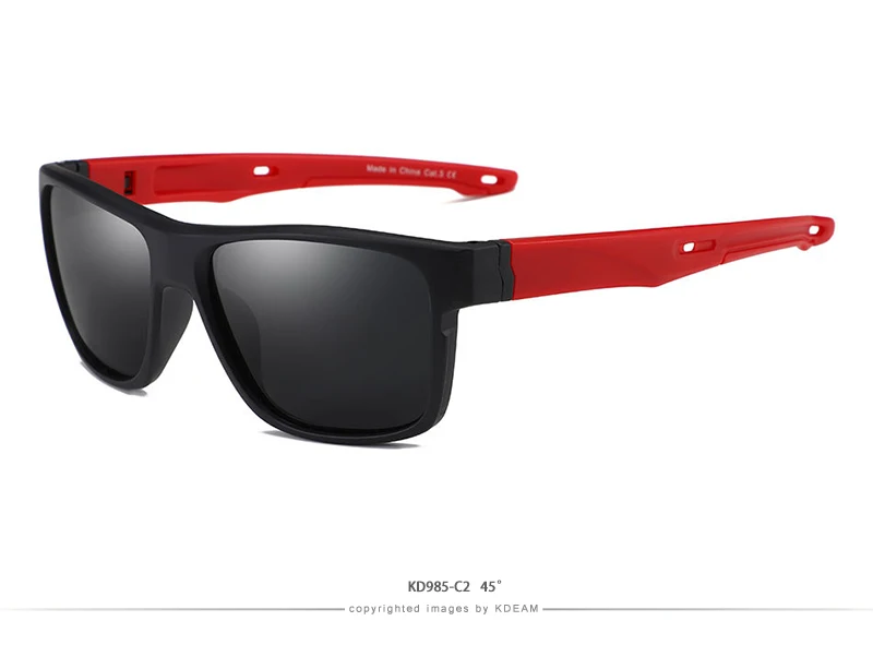 KDEAM, устраняет блики, поляризационные солнцезащитные очки, спортивные, прямоугольные, солнцезащитные очки, мужские, нестареющий стиль, очки для скалолазания с коробкой