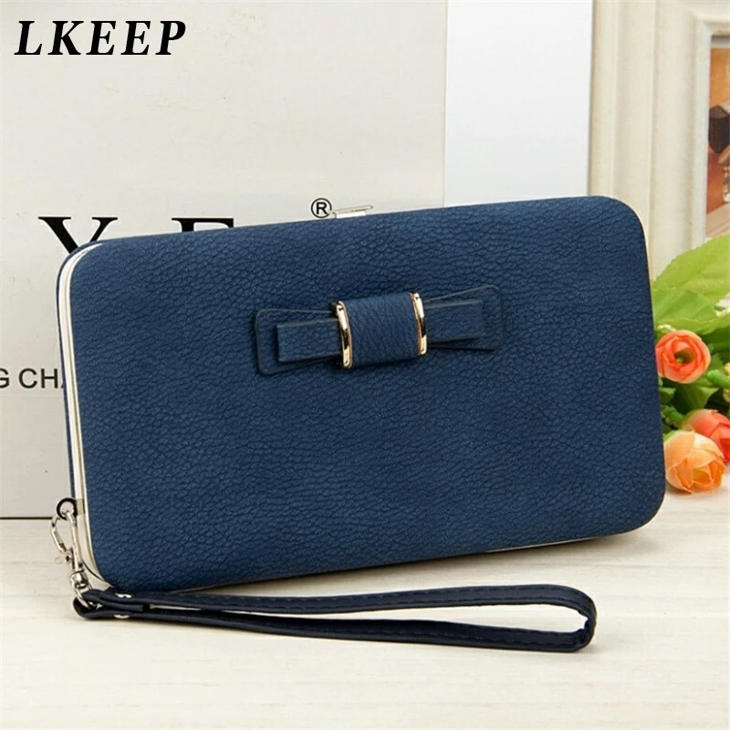 

Women Bows Wallets Medium Long Section Purses Brand Credit Card Holder Women Clutch Coin Purse Cellphone Pocket Gifts Money Bags