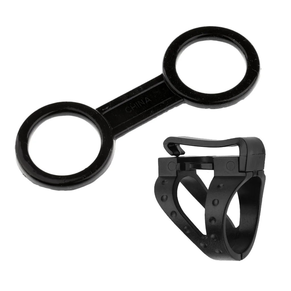 2 Pieces Flexible Detachable Clip Keeper & Dual Loop Retainer for Scuba Diving Dive Snorkeling Snorkel Mask