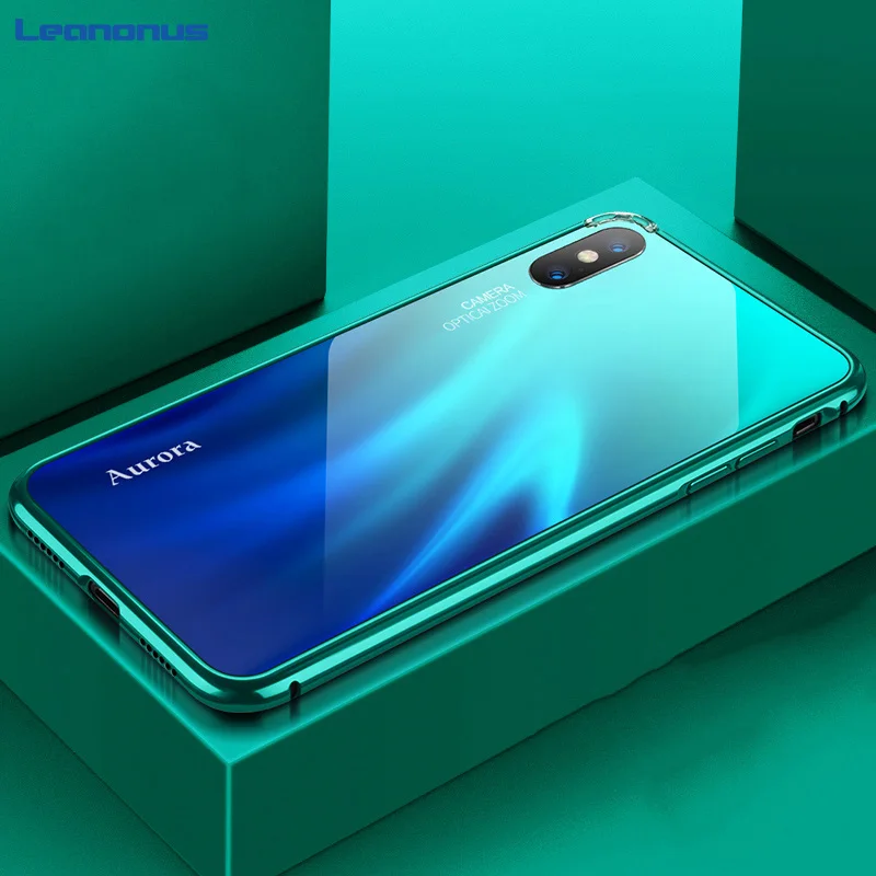

2 in 1 Hybrid Metal Bumper Case For iPhone 7 8 Plus Case Tempered Glass Anti-knock Hard Back Cover For iPhone X XR XS Max Funda