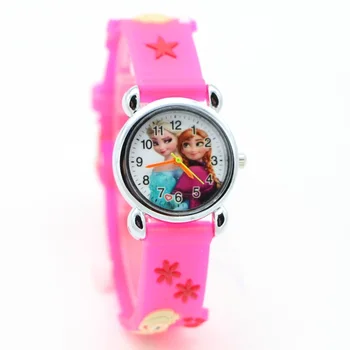 

New anna Elsa 3D cartoon desgin fashion Watches Children Kids watch Boys gift Casual Quartz Wristwatch Relojes kol saati clock