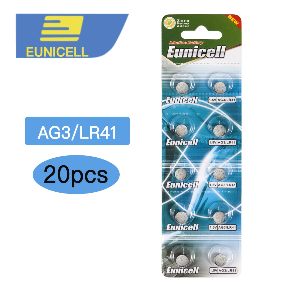 

20pcs/lot LR41 AG3 392A SR41SW 384 LR736 V3GA 192 1.55V button Cell Coin Battery A G3 Battery