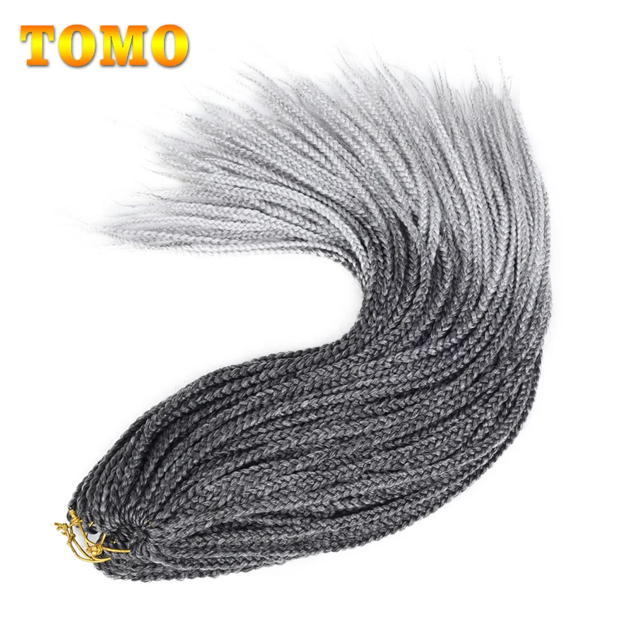 TOMO, синтетические косички, вязанные крючком волосы, 22 корня, Омбре, косички для наращивания волос, 1" 18" 2", красный, черный, коричневый, вязанная косичка