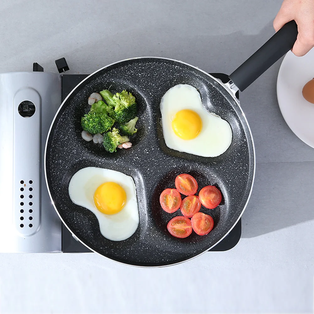 

Four-Hole Omelette Pot Eggs Ham Pancake Maker Frying Non-Stick Pan Creative Non-stick No Oil-Smoke Easy To Clean