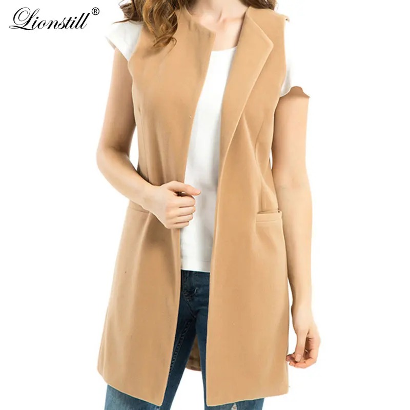 2018 Новый стиль Модные женские пальто осень-зима теплая тонкая верхняя одежда женская чистый цвет Открыть стежка в сдержанном стиле пальто