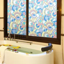 Витражное окно Пленка стеклянная пленка непрозрачная красочная статическая электричество или клей стеклянные наклейки ванная комната раздвижной домашний декор для дверей