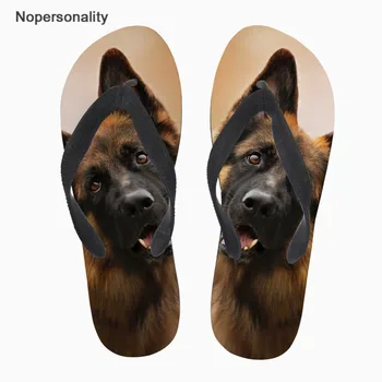 

Nopersonality Men's Slippers German Shepherd Print Comfortable Summer Beach Sea Flip Flops Non-slip Bath Slippers for Teenagers