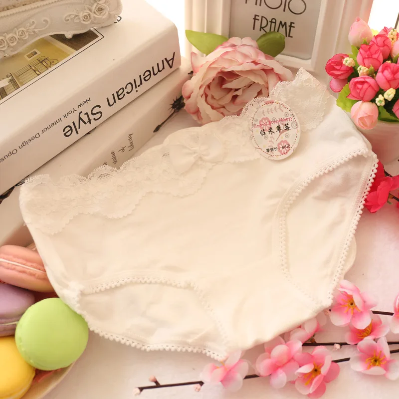 Нижнее белье для девочек 5 шт./упаковка кружевные хлопковые трусы с низкой талией