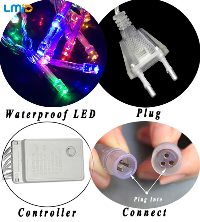 LMID ЕС США штекер Рождественский светильник s 2 м* 0,6 м 60 Светодиодный s светильник s мигающий светодиодный светильник для занавесок рождественские домашние светильники для сада-фея