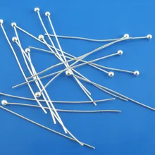 35 шт. посеребренные штифты с шариковой головкой 0,5x30 мм(24 калибра) Новинка