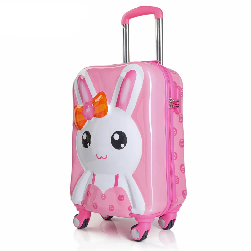 

BeaSumore Children Rolling Luggage Spinner Travel Duffle Kids Suitcase Wheels Cute Cartoon Trolley 3D Cabin School Bag Trunk