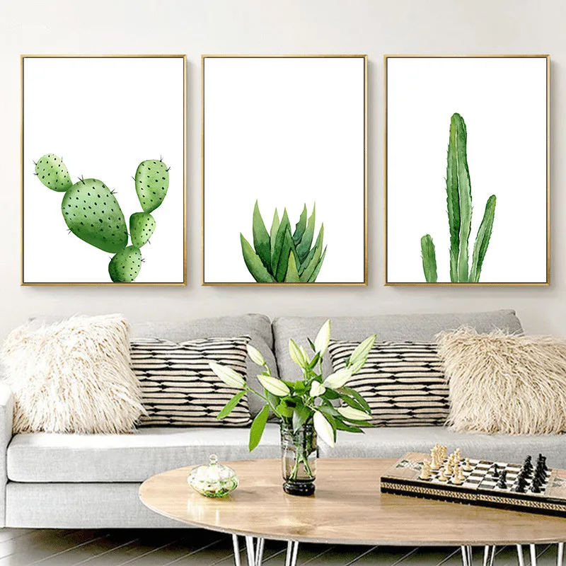 Nordic Minimalist Tropical Plants Art Canvas Painting Prints Cactus