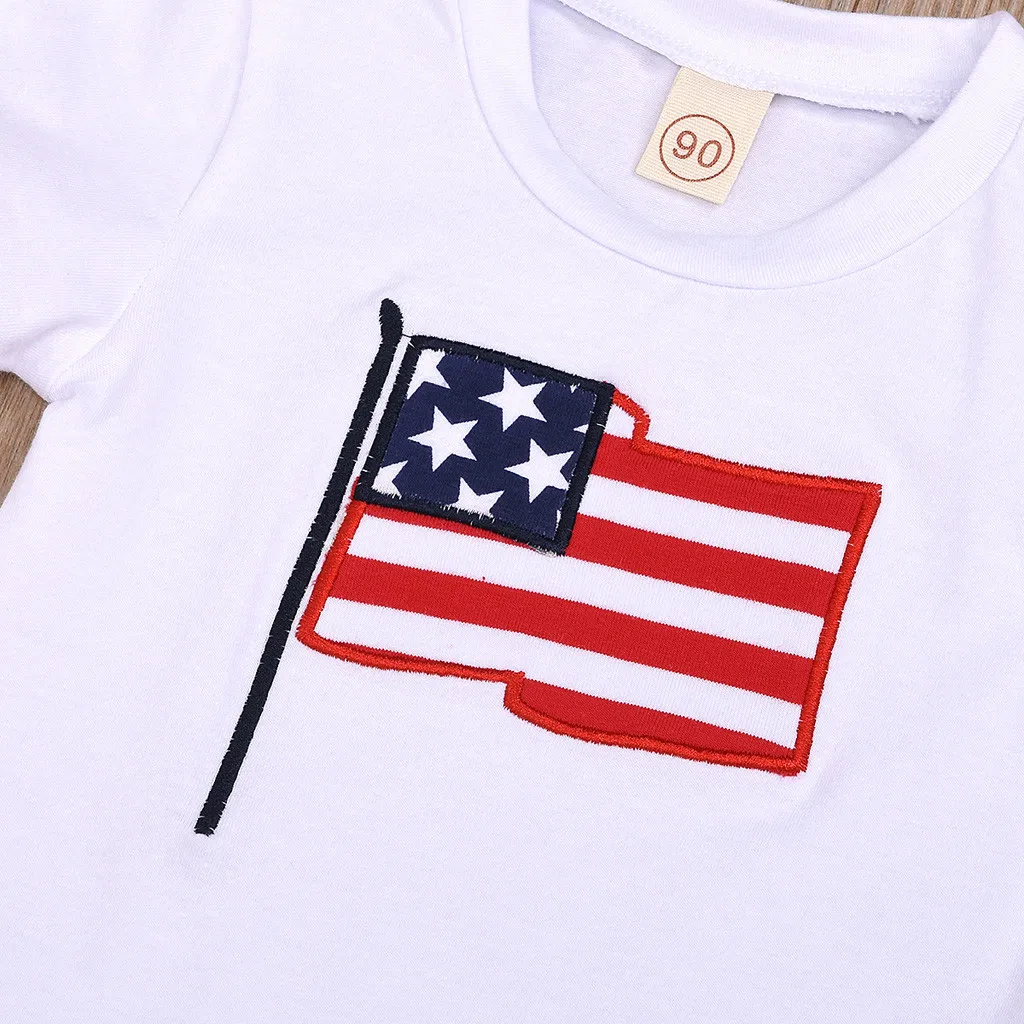 for 0-4 Years Old Kids Toddler Girls Boys Stars Striped Tops Vest Shorts 4th of July Outfits