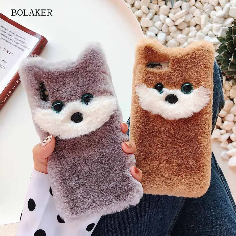 

BOLAKER fashion plush koala apple phone case for iphone 6/6s/6s plus/7/7plus/8/8plus/x/xr/xs/xs max anti-fall