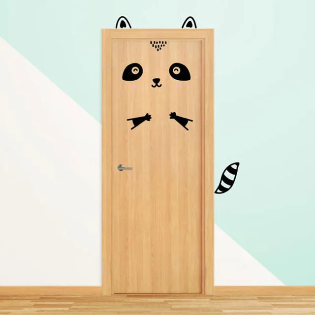 Cartoon Wall Sticker Cute Animal Door Decals Stickers for Kids Room