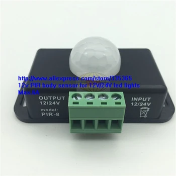 

12v 24v 6A PIR body sensor switch controller for 12v led light controller for RGB / single color led light 60W 144W
