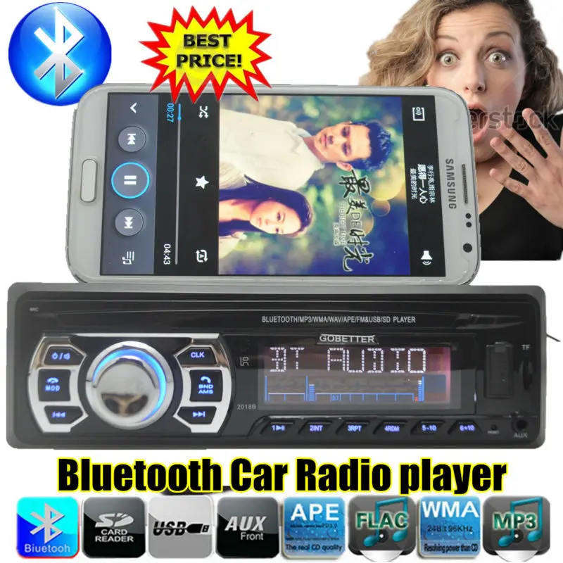 2015 New 12V Car Radio Stereo Bluetooth Handfree Phone 1 Din In Dash