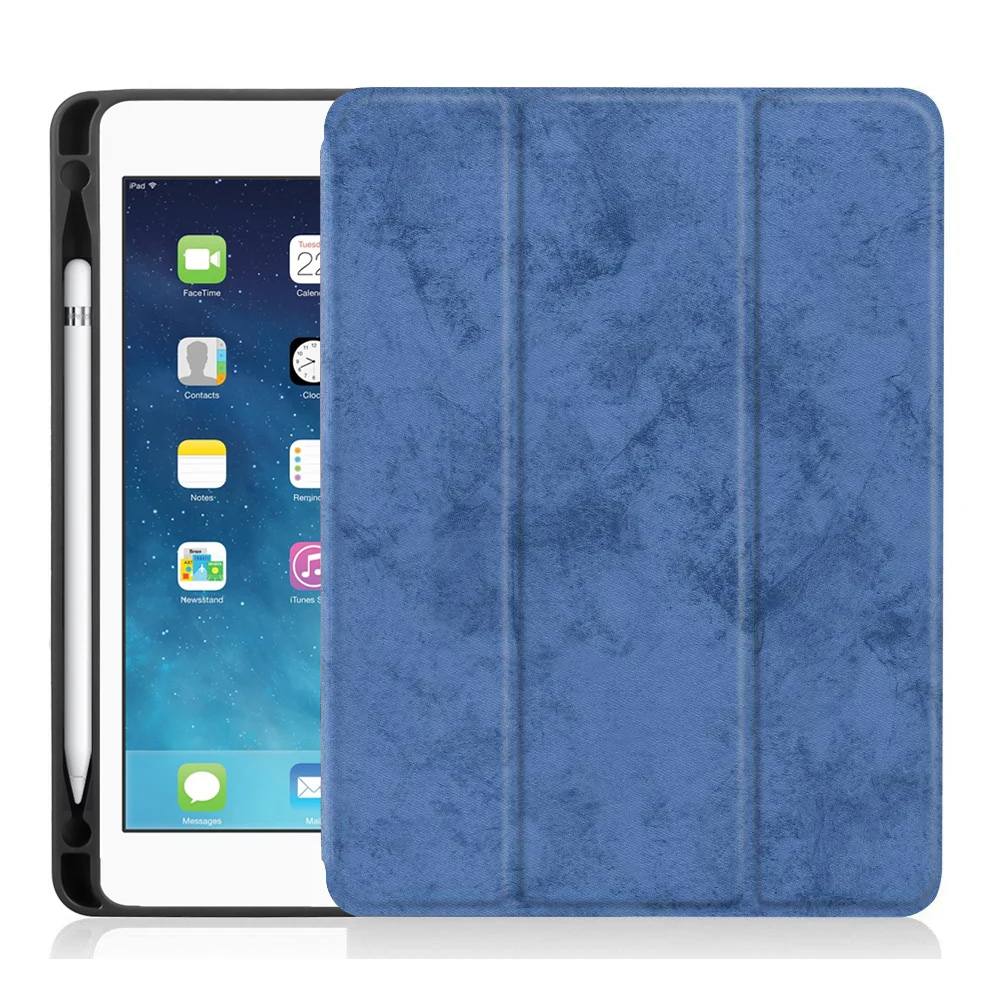Для iPad Pro 10,5 чехол с карандашом для iPad Air 3 чехол, GOOJODOQ ультра тонкий легкий чехол для iPad Air 3 Чехол - Цвет: Синий
