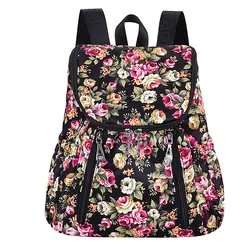 Женский рюкзак 2019 большой емкости цветок этнический стиль водонепроницаемая нейлоновая сумка рюкзаки школьные для путешествий сумки # Zer