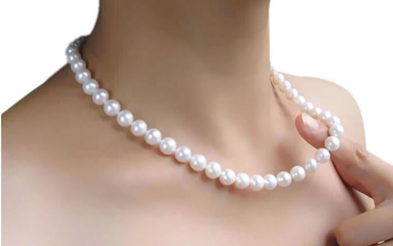 Round freshwater pearl necklace  (4)