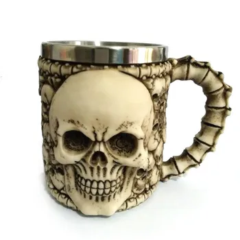 

1pcs Stainless Steel Liner Drinking Skull Goblet Mug Cup