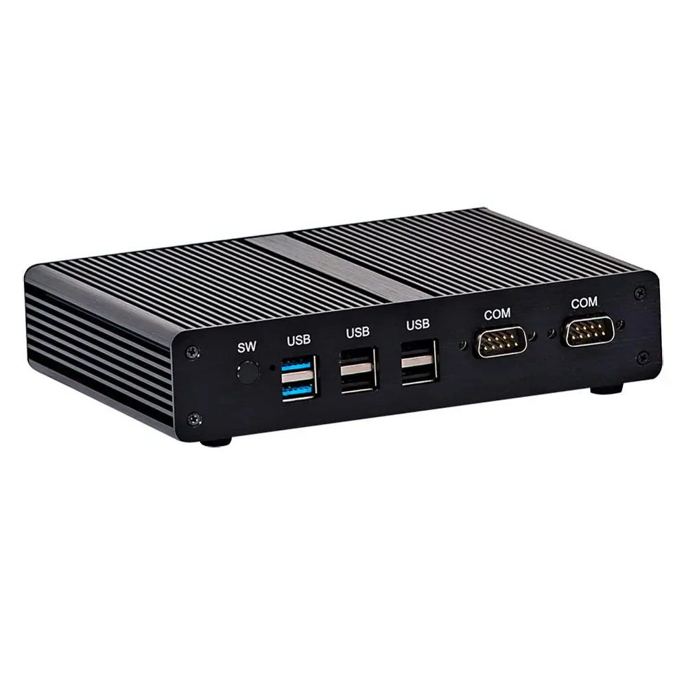Безвентиляторный промышленный ПК, мини компьютеры, Windows 10 Pro/Linux, Intel quad core J1900, [HUNSN BM16L], [VGA/HD/2LAN/2RS232 RS422 RS485]