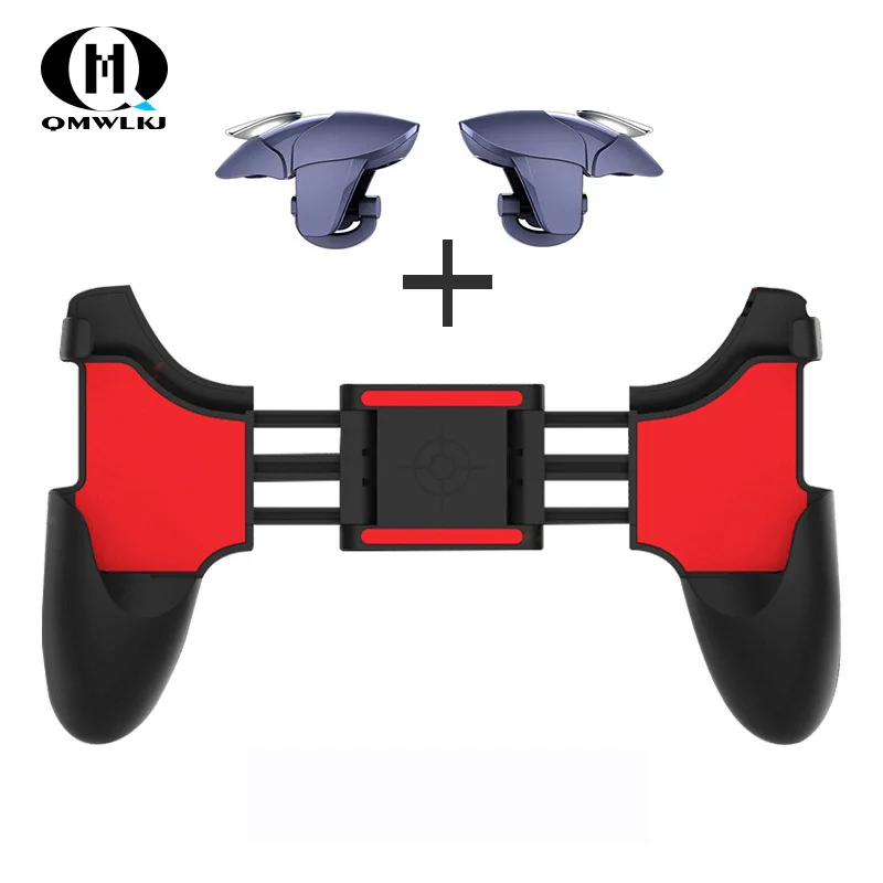 

2-in-1 Mobile Phone Game Controller For PUBG Mobile Trigger Gamepad Gaming Fire /Aim Key Button L1R1 Shooter Joystick