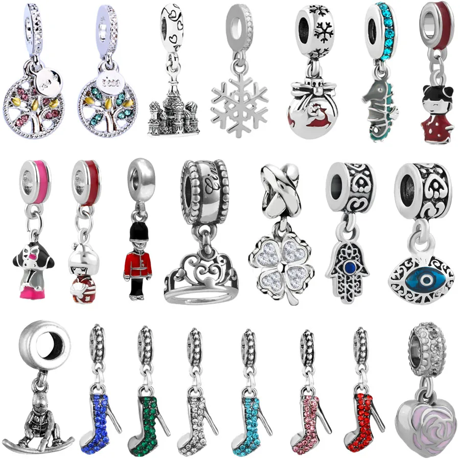 

free shipping 1pc family tree hanging bead charms fit european pandora style bracelet mix032