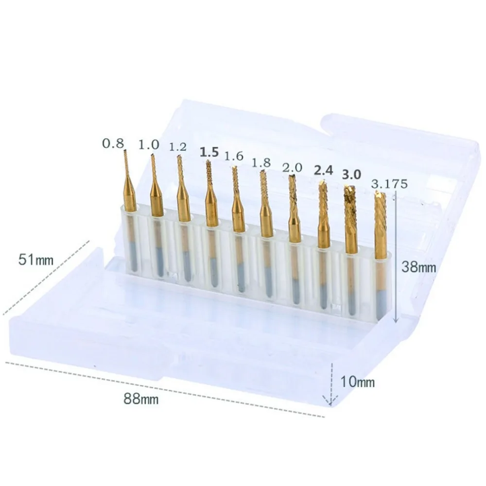 Новый 10 шт. комплект вольфрам карбида Расширенный PCB нож для кукурузы гравировальный станок с ЧПУ древесины кукурузы измельчители PCB дрель
