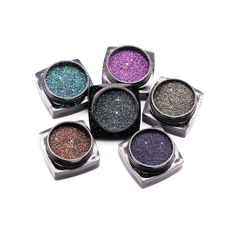 

Modelones 6Pcs/Lot Holographic Glitter Powder Mixed Color Flakes Pigment Sequins Powder For Gel Polish Nail Art Decorations