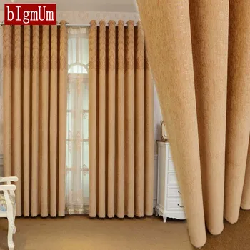 

European Luxury Cashmere Imitation Chenille Curtain for Living Room Jacquard Blackout Office Curtain Blinds Fabric for Bedroom