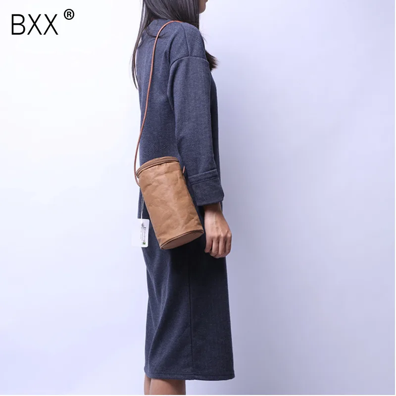 

[BXX]2020 New Pattern Fashion Solid Color Circle Bucket Package Concise Zipper Single Shoulder Crossbody Satchel Women Bag DA343