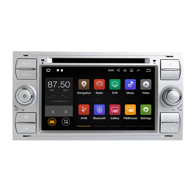 Top 2 din Android 8.1 Car DVD Player For Ford Fiesta Ford Focus 2 Mondeo 4 C-Max S-Max FusionTransit Multimedia Radio GPS Navigation 1