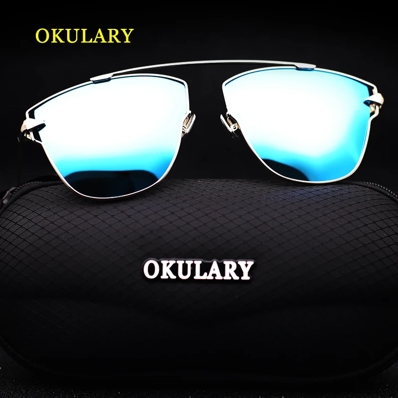 

2020 Women Polarized Sunglasses Blue/Pink/Silver Lens UV400 Metal Frame Lady Sunglasses With Box