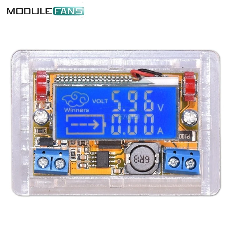 

Liquid Crystal Displays DC-DC Step-Down Power Supply Adjustable Push-Button Module with LCD Display 5~23V 3A 50mm x 30mm x 12mm