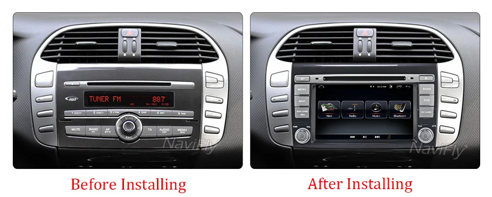Flash Deal Navifly Android 8.1 Car radio dvd player For Fiat Bravo 2007 2008 2009 2010 2011 2012 GPS Navigation Autoradio FM Bluetooth Map 7