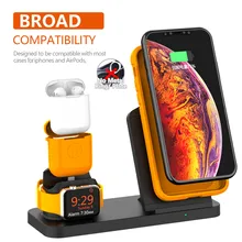 CARPRIE Qi Wireless Charger Stand For Apple Watch Airpods 2 For Samsung Galaxy S10 For IPhone 8/XS MAX/XR Wireless Charger 10w