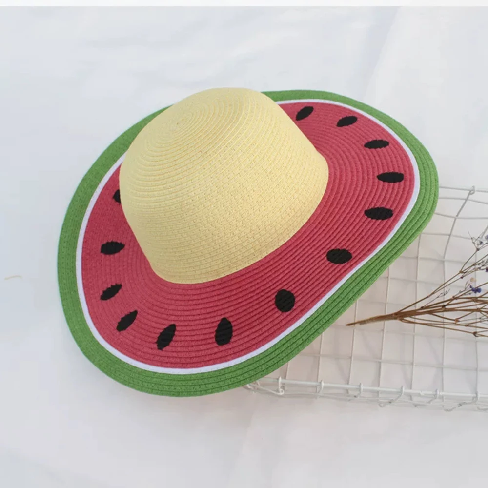 【特別送料無料！】 女性の夏のバイザー折りたたみ式スイカキャップクリエイティブな 帽子