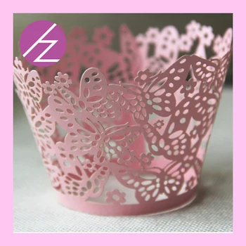 

100 pcs/lot wholesale free shipping laser cut mini cupcake wrappers for party supply DG-3