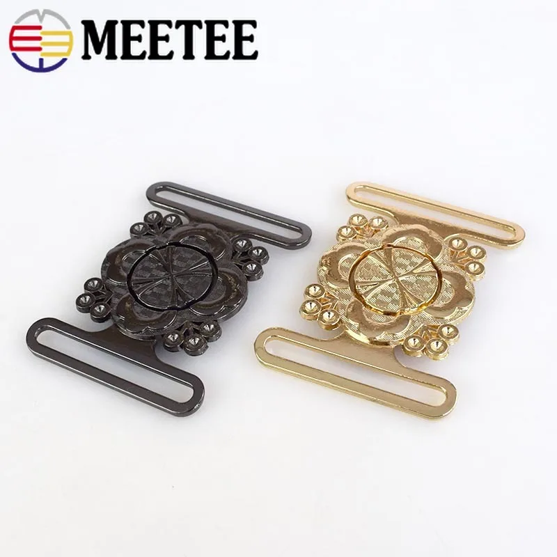 

3Set Retro Gold,Gun Black Alloy Clip Buckle Round Coat Windbreaker Belt Buckle Handwork Metal Buttons for Garment Decoration