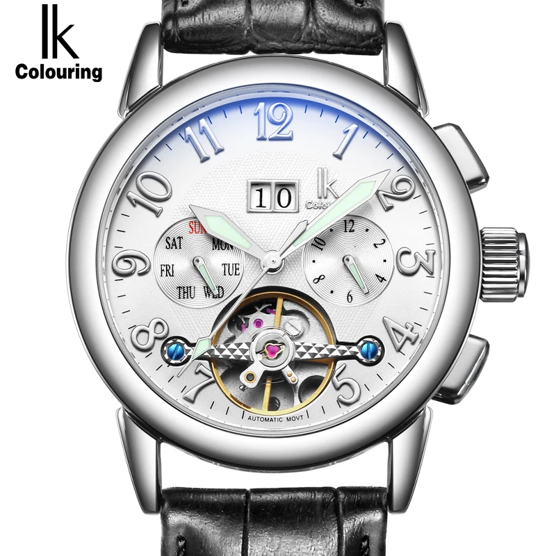 IK Week Day Date Luxury Men s font b watch b font Automatic Mechanical font b