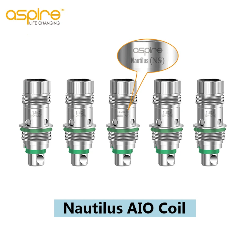 

5pcs/lot Electronic Cigarette Aspire Nautilus AIO Coil 1.8ohm Regular Nautilus 2 BVC and NS Core Atomizer Head For Nautilus Mini/Nautilus Aio