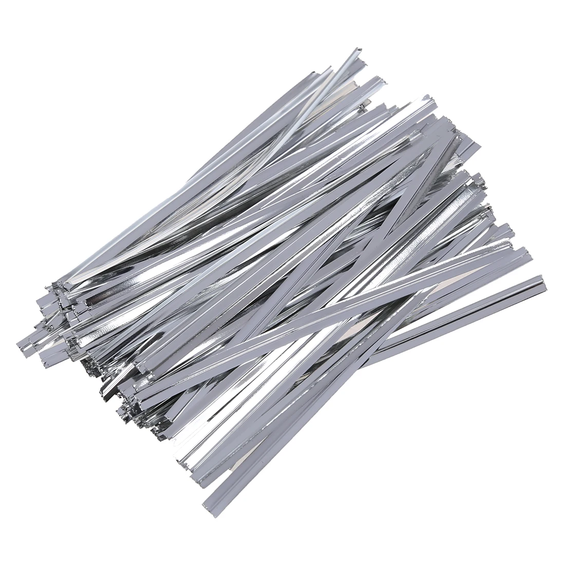 

100 Pcs Silver Metallic Twist Ties for Cello Candy Bags Party 8cm