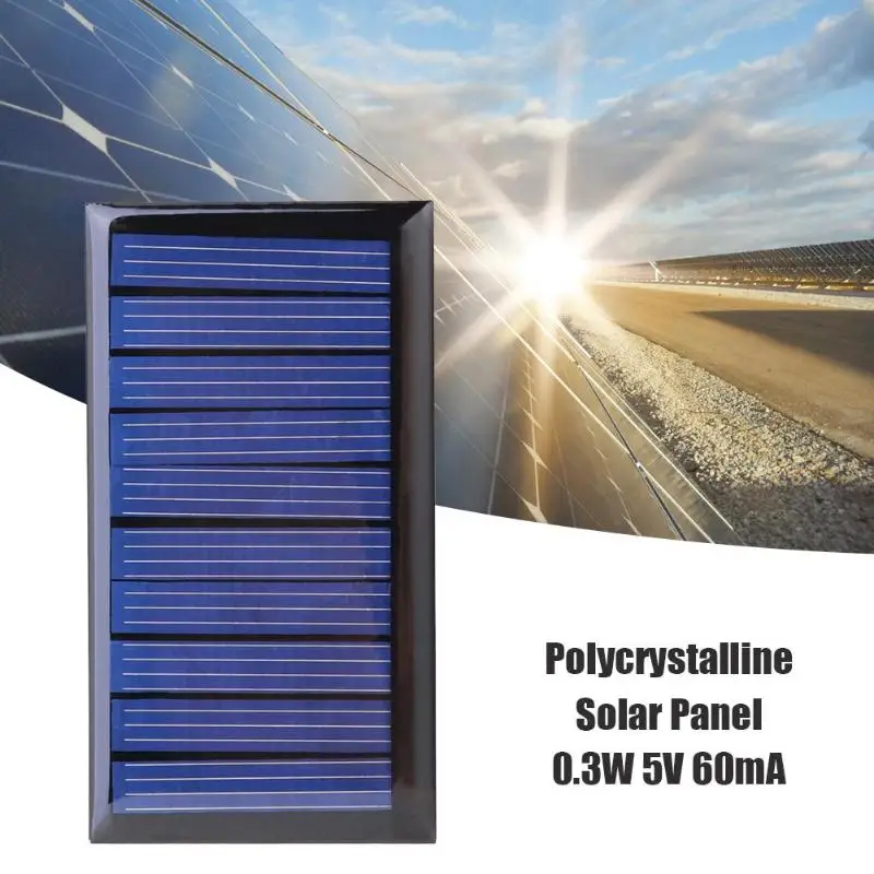 

5V 0.3W 60mA DIY Solar Panel Solar Cell Battery Power Charger for 3.7V LED Light Light weight Bendable flexible Battery Charger
